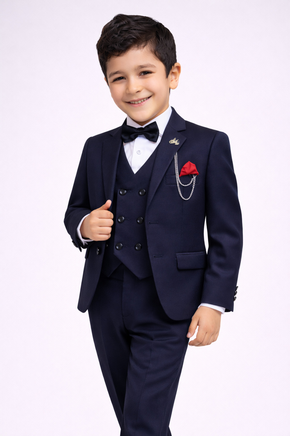 HAYTA Çocuk Takım Elbise Yelekli Gömlekli Set 9/12ay -14yaş Lacivert fotoğrafı 3 (önizleme)
