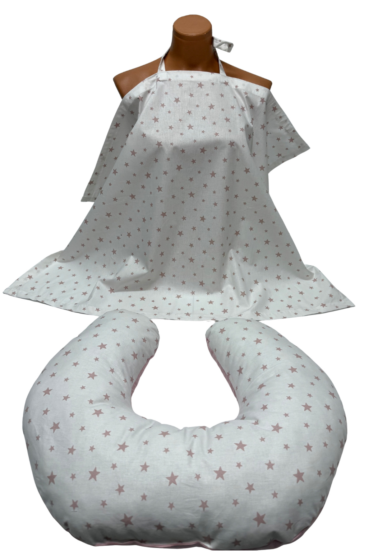 Happy Baby Dikiş Atölyesi 10’lu Babynest Puset Örtüsü Alt Açma Emzirme Yastığı Emzirme Önlüğü Ana Kucağı Pembe Yıldızlı fotoğrafı 4 (önizleme)