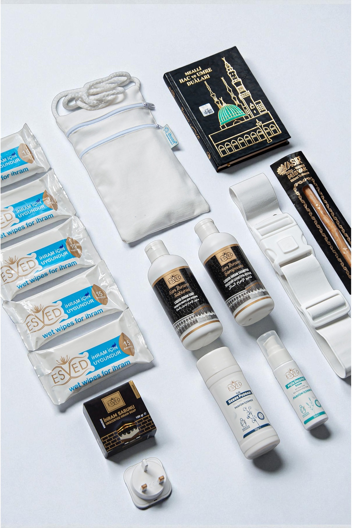 ihvan online Hac Umre 12 Parça İhrama Uygun Kokusuz Hijyen ve İhtiyaç Seti fotoğrafı 3 (önizleme)