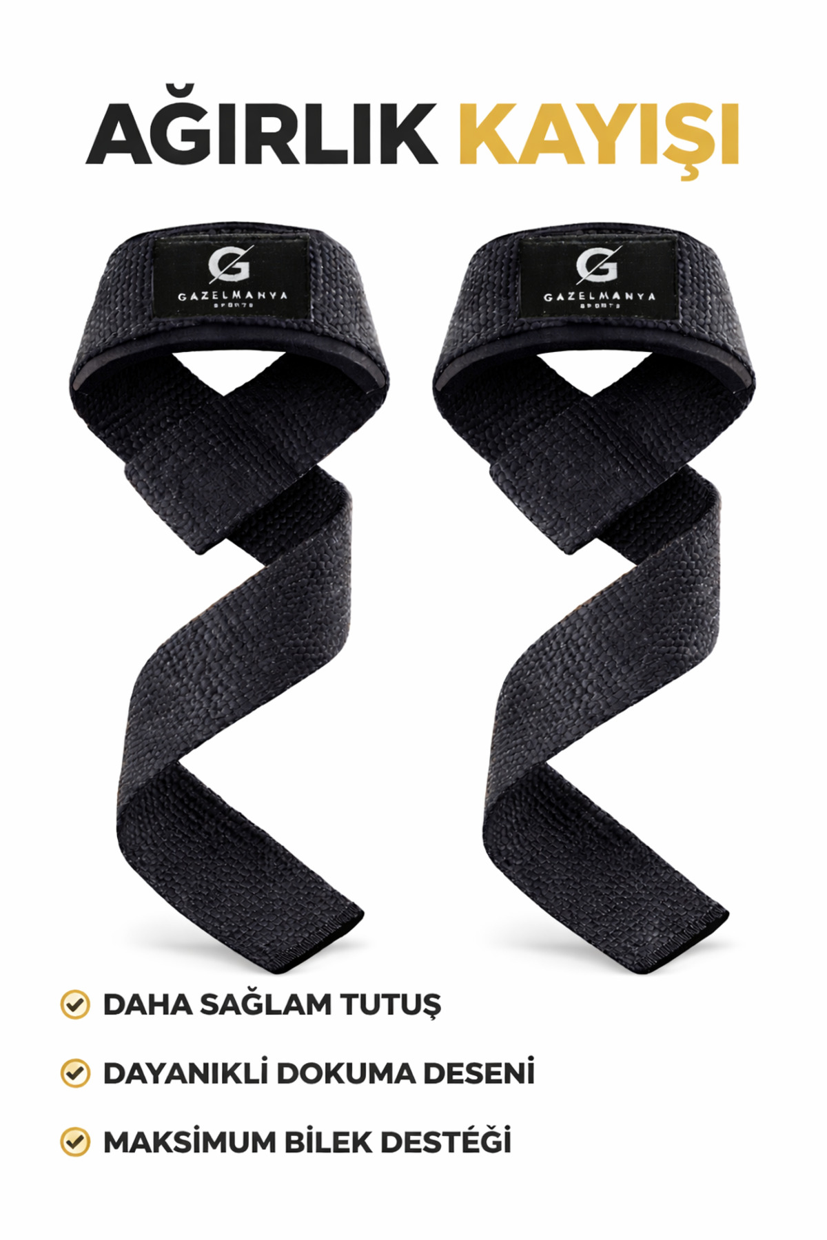 GAZELMANYA Ağırlık Kaldırma Kayışı Ağırlık Kayışı Wrist Strap Fitness Crossfit Halter Kayışı / Lifting Straps