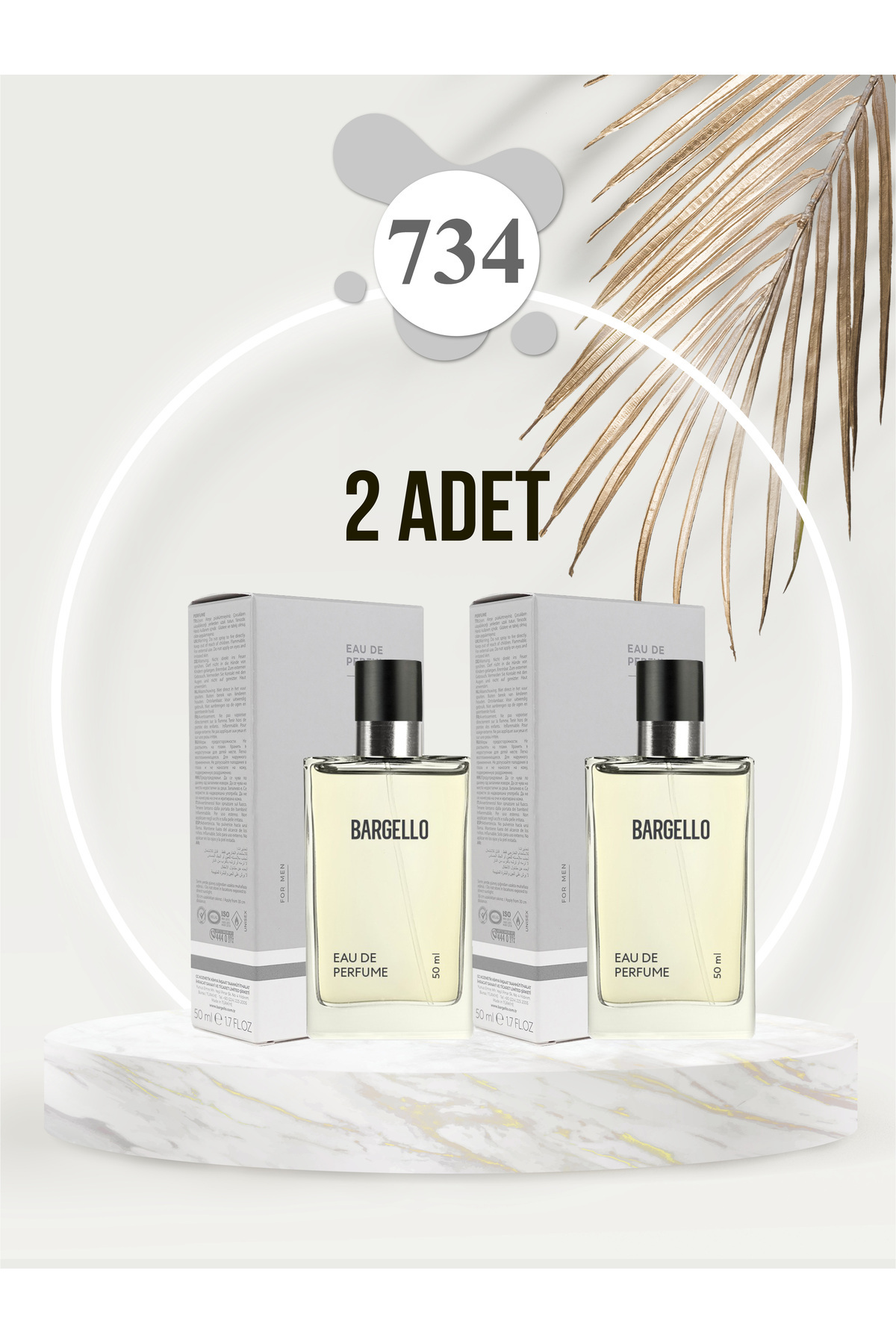734 ORİENTAL EDP 2 ADET x 50 ML ERKEK PARFÜM — 2BARGELLO734 — تصویر 2 از 3