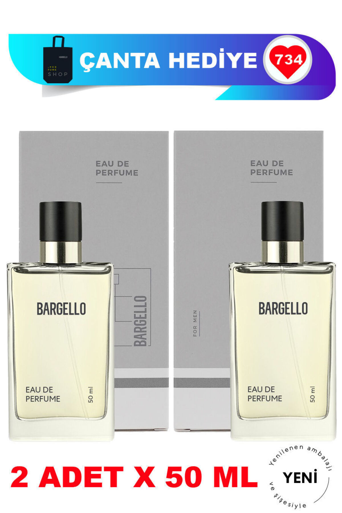 734 ORİENTAL EDP 2 ADET x 50 ML ERKEK PARFÜM — 2BARGELLO734 — تصویر 3 از 3