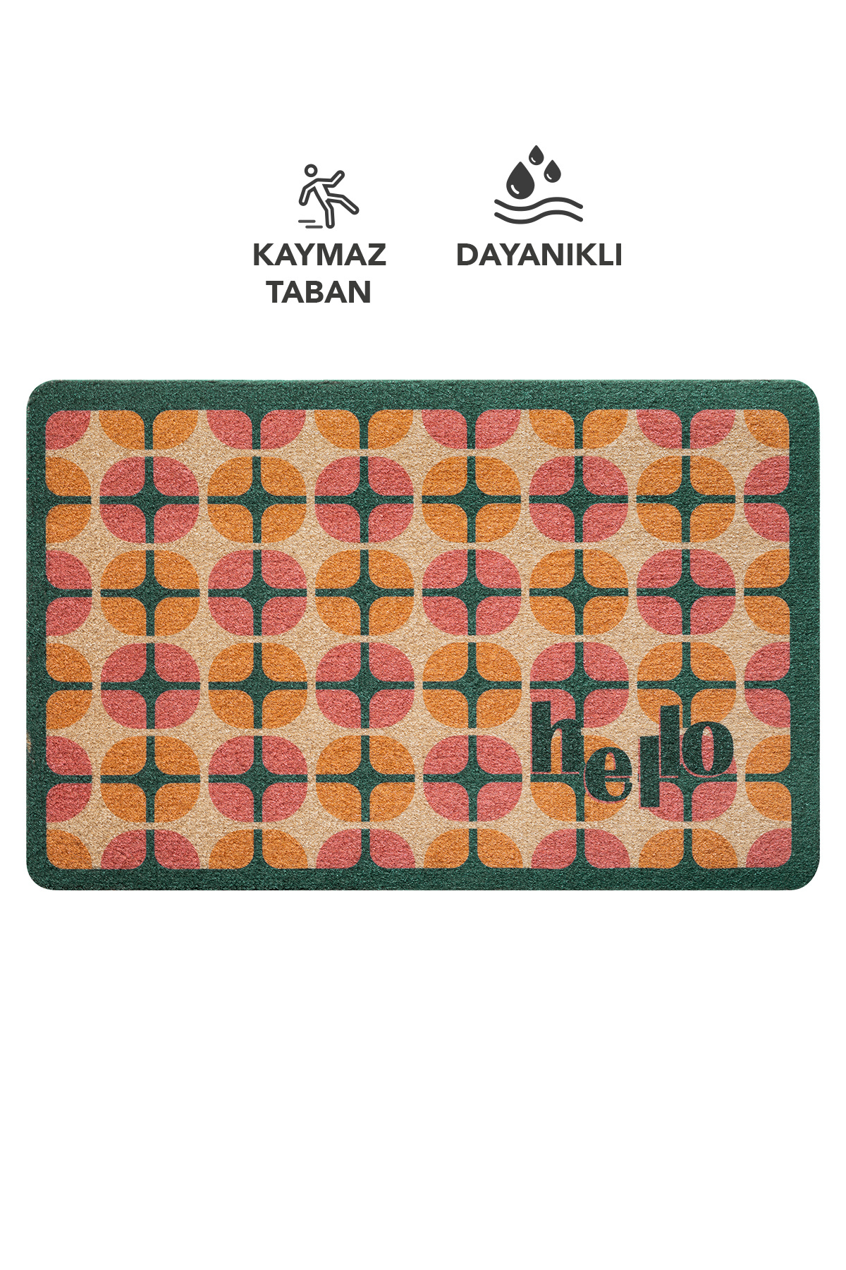 CocoJoy PJ011A Hello Geometric Patterned Thick Anti-Slip Base Dehumidifier Stylish Design Door Mat
