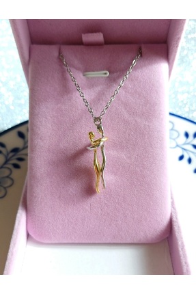 stainless steell Çelik Sarılan çift kolyesi