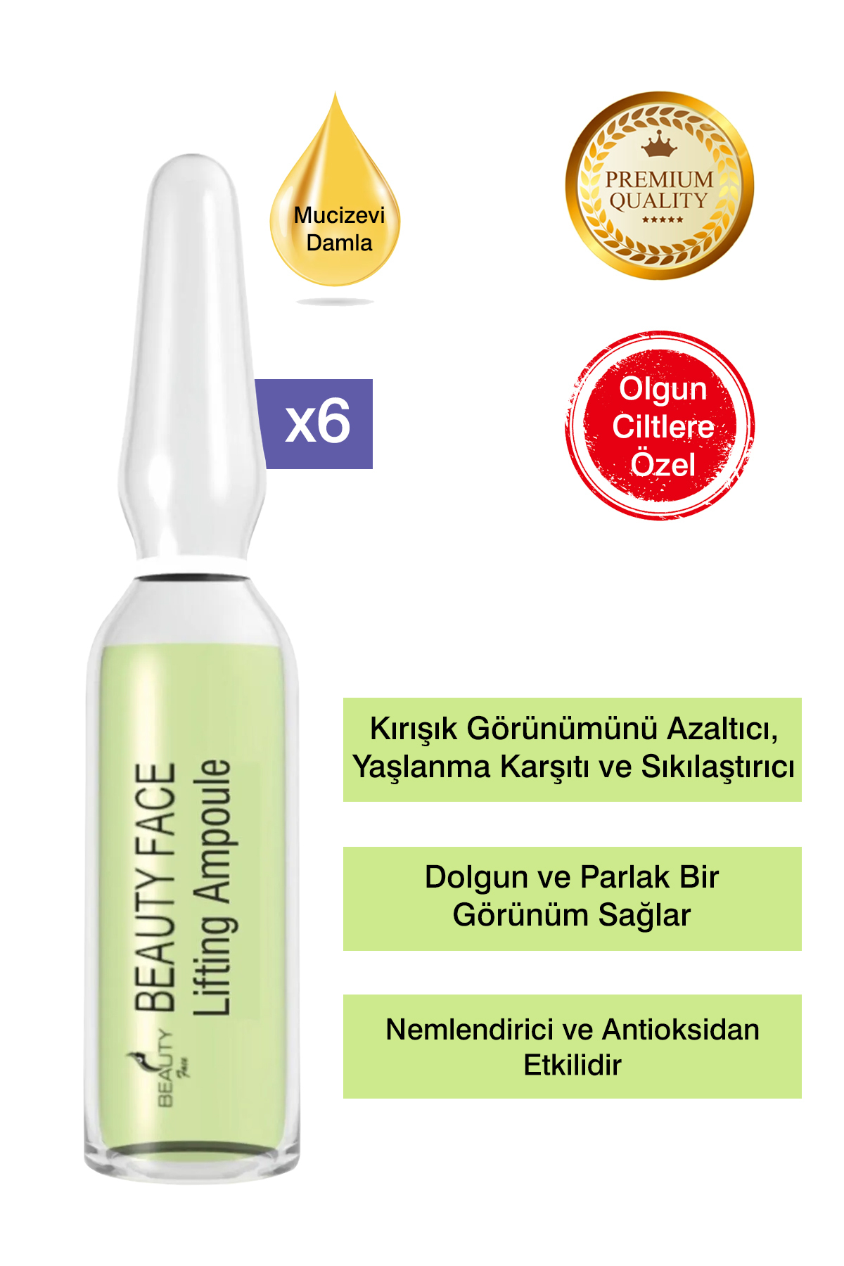 Lifting Etkili Cilde Dolgunluk ve Hacim Veren Kırışıklık Karşıtı Ampul X6 — 8680461200830 — تصویر 5 از 6