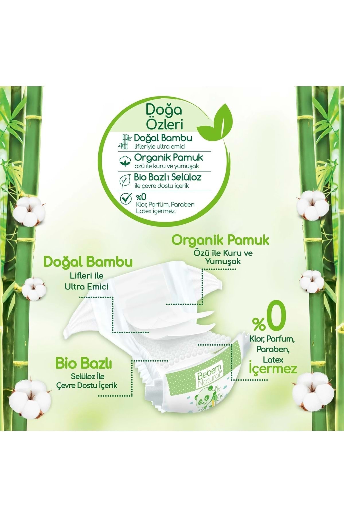Bebem Natural Bebem Bebek Bezi Natural Beden:4 (7-14KG) Maxi 104 Adet Ultra Fırsat Pk fotoğrafı 2 (önizleme)