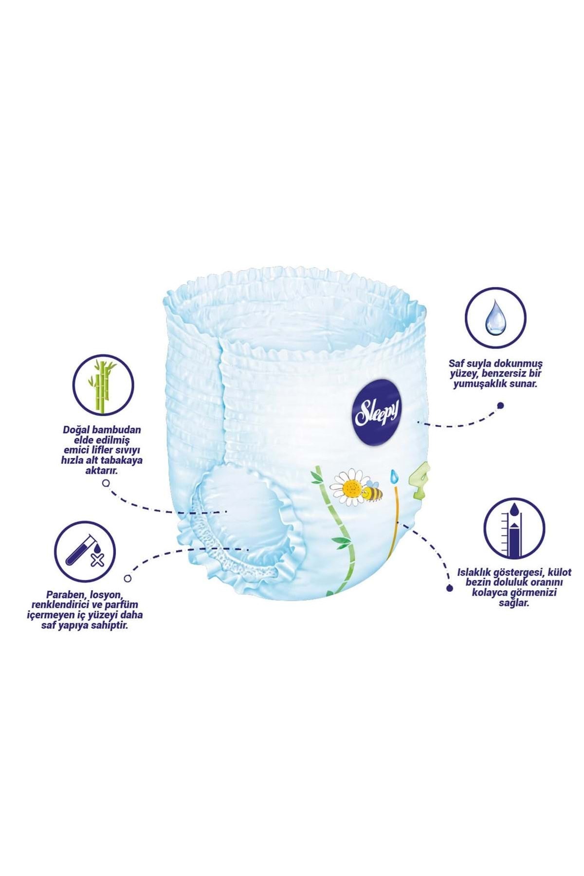 Sleepy Külot Bebek Bezi Beden:4 (7-14Kg) Maxi 60 Adet Jumbo Pk Serisi fotoğrafı 3 (önizleme)