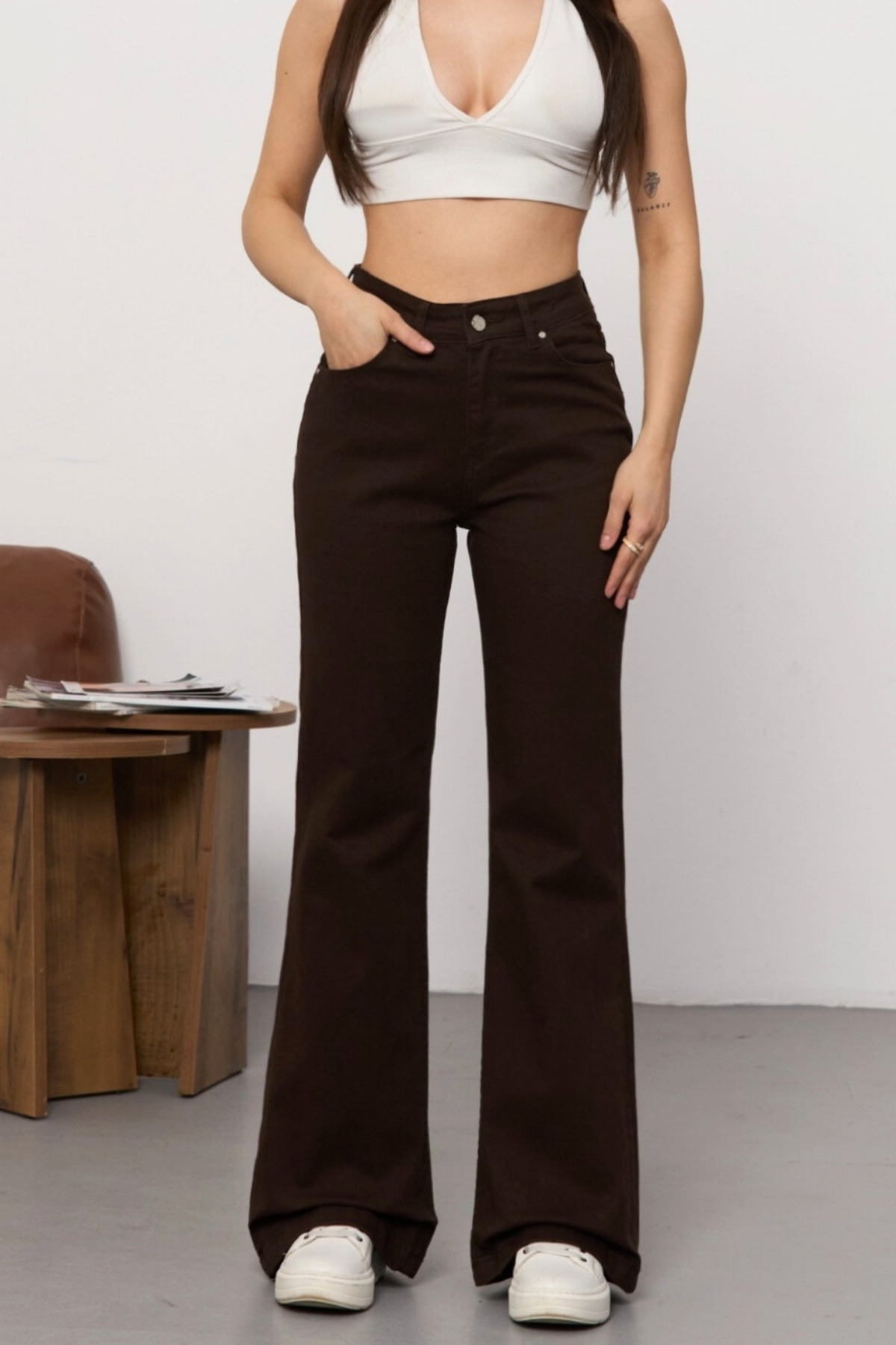 Women's High Waist Lycra Spanish Leg Jeans
