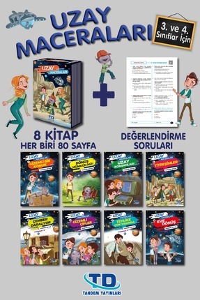 Tandem Yayınları Uzay Maceraları 3. Ve 4.sınıf 8 Kitap Kutulu Okuma Seti + de...