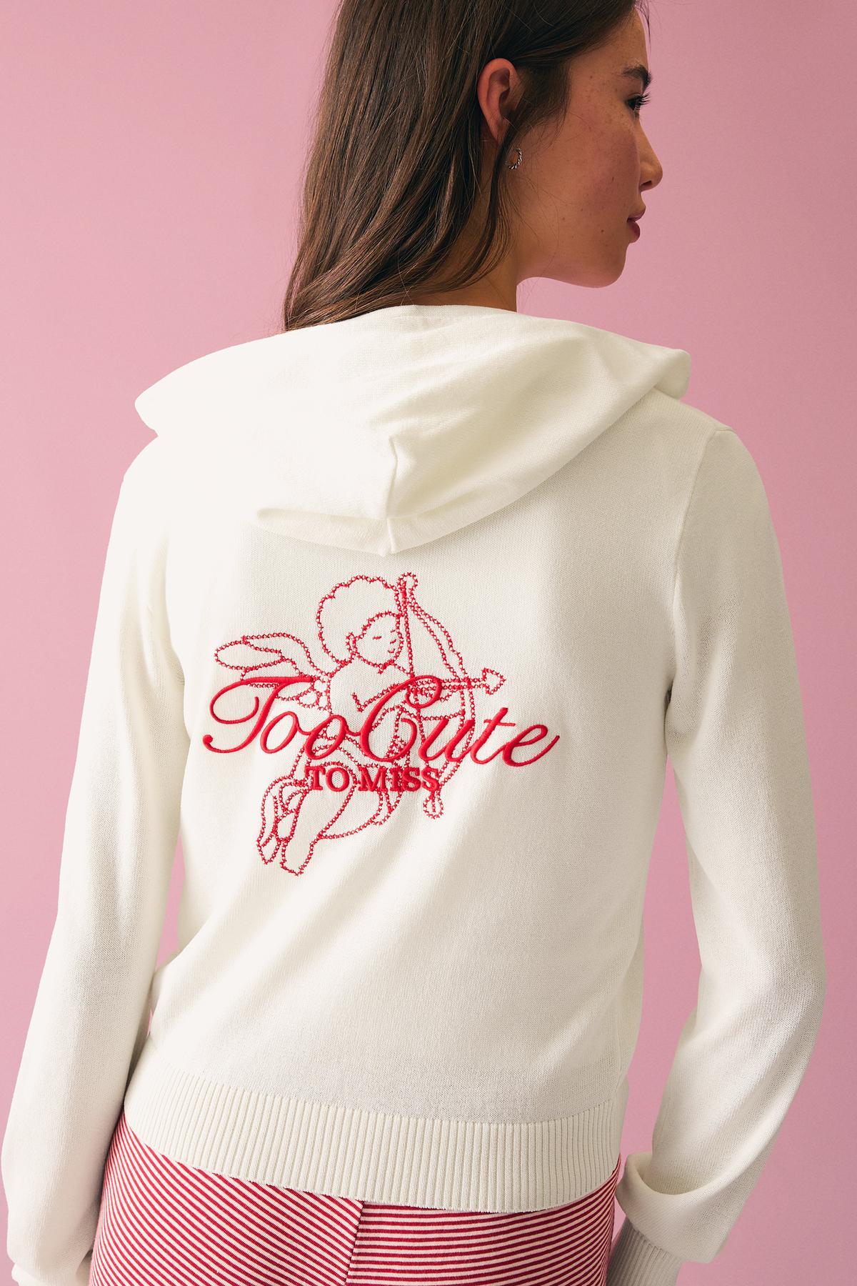 Bershka  Fermuarlı kapüşonlu baskılı sweatshirt - Görsel 2