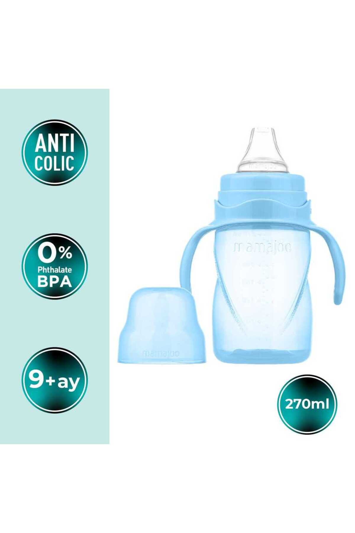 Mamajoo Antikolik Akıtmaz Alıştırma Bardağı 270 ml Powder Blue, 9 Ay+ fotoğrafı 2 (önizleme)