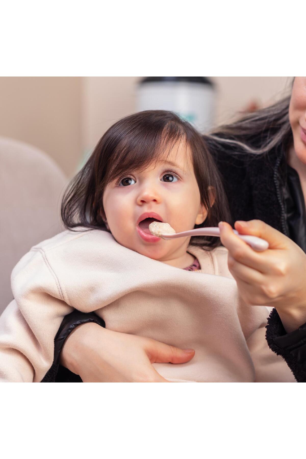 Mamajoo Ergonomik Beslenme Kaşık Seti Powder Pink & Beyaz, 6 Ay+ İkili - Saklama Kabı Hediyeli fotoğrafı 6 (önizleme)