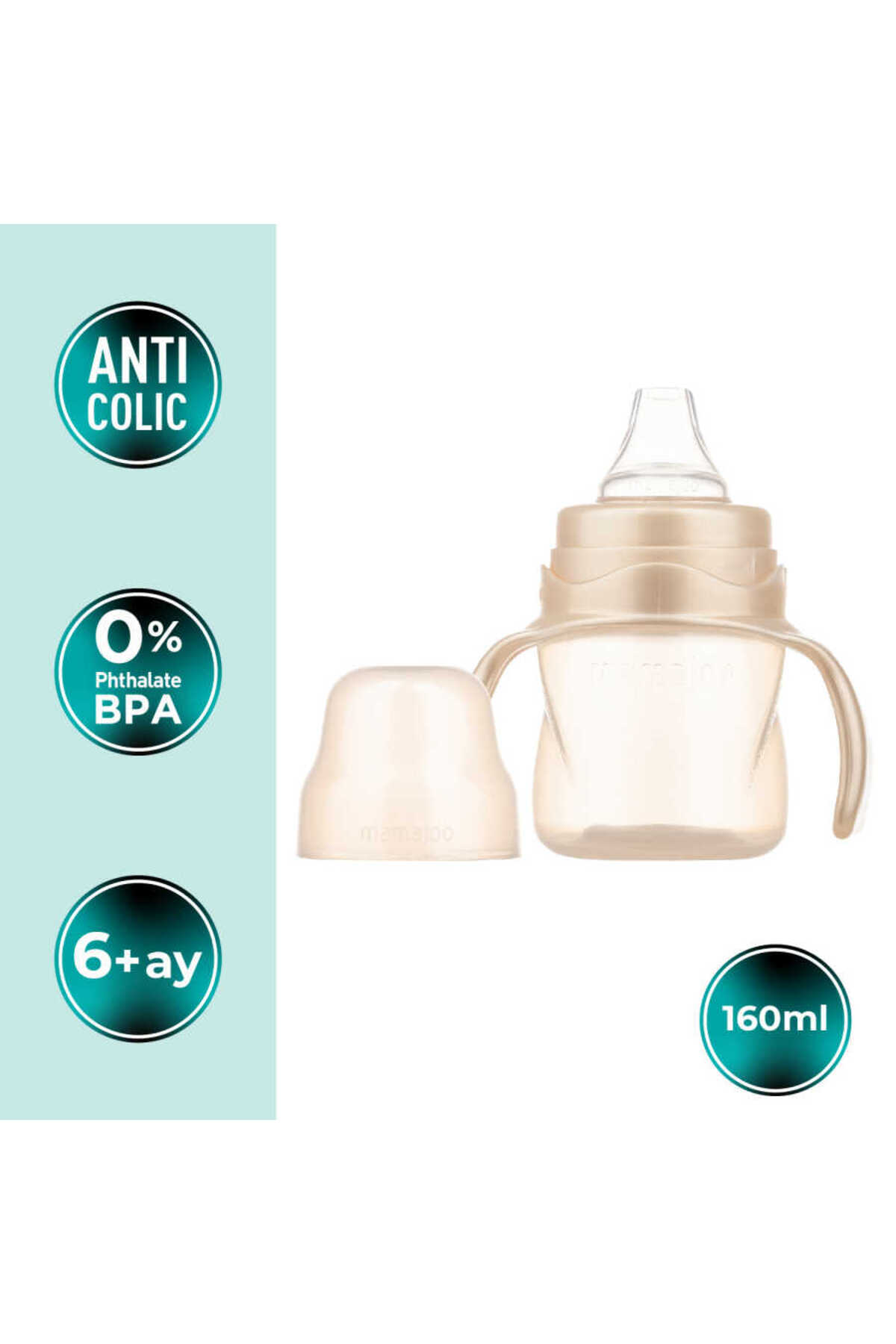Mamajoo Antikolik Akıtmaz Alıştırma Bardağı 160 ml Pearl, 6 Ay+ fotoğrafı 2 (önizleme)