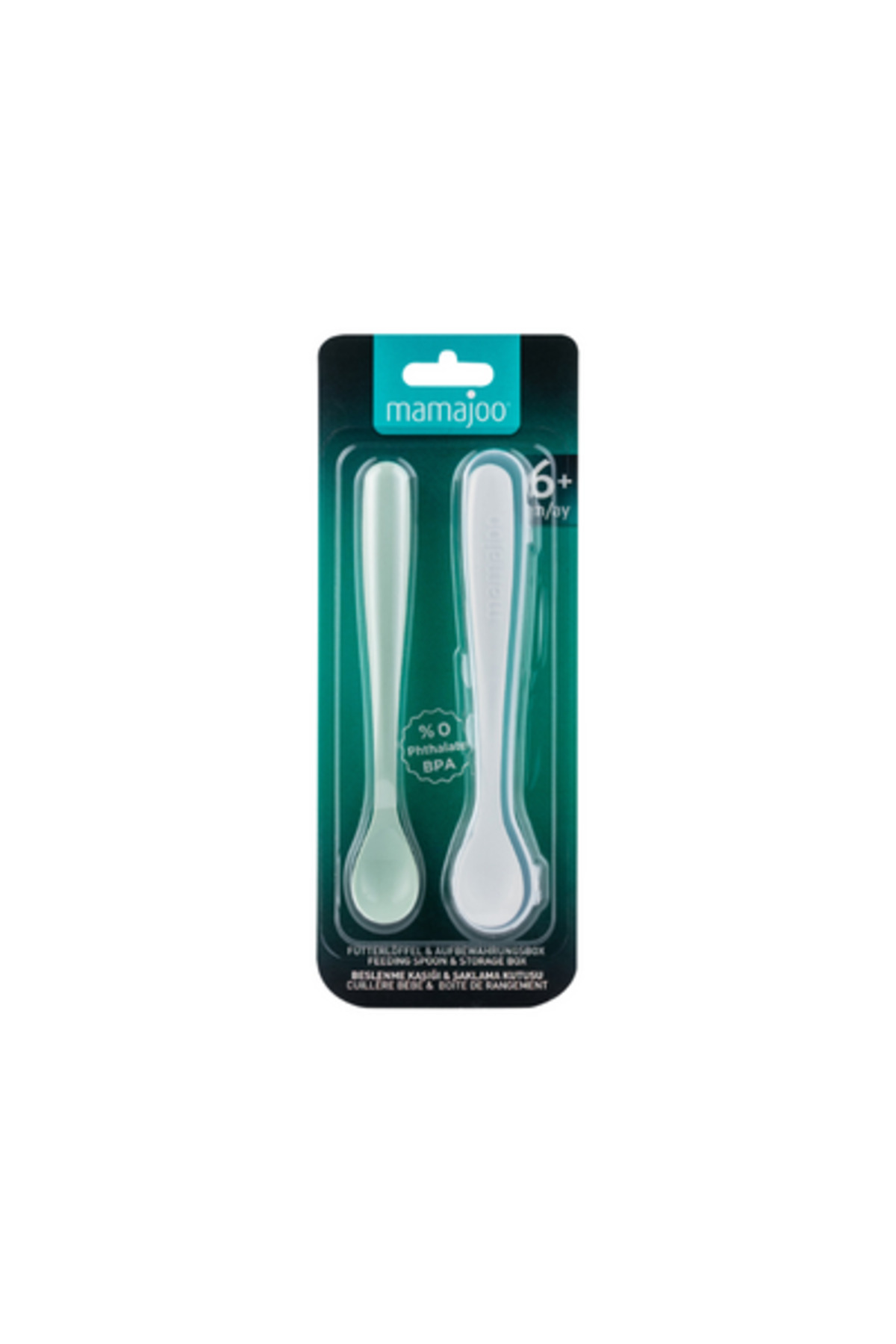 Mamajoo Antikolik Akıtmaz Alıştırma Bardağı 160 ml & İkili Ergonmik Beslenme Kaşığı - Powder Green fotoğrafı 6 (önizleme)