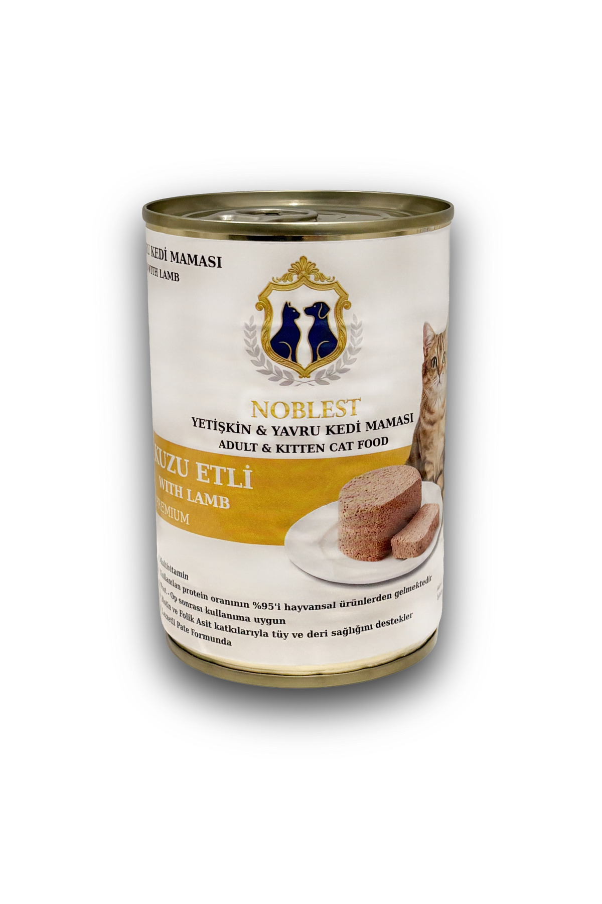 NOBLEST PET KUZU ETLİ YETİŞKİN & YAVRU KEDİ PATE YAŞ MAMASI 12 x 415 gr - Fiyatı, Yorumları