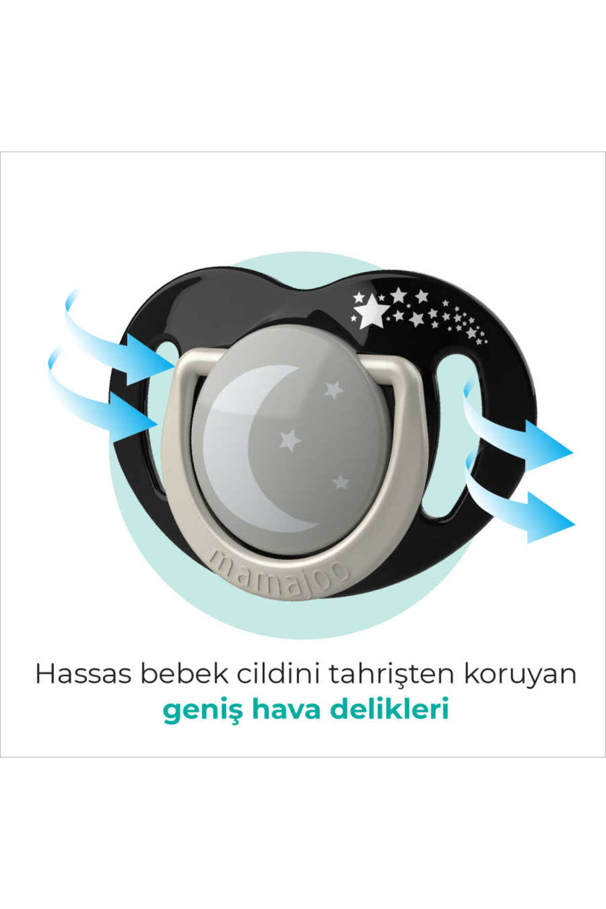 Mamajoo Ortodontik Emzik Seti 12 Ay+ Black & Pearl | İkili, Silikon, Damaklı | Sterilizasyon & Sakla fotoğrafı 5 (önizleme)