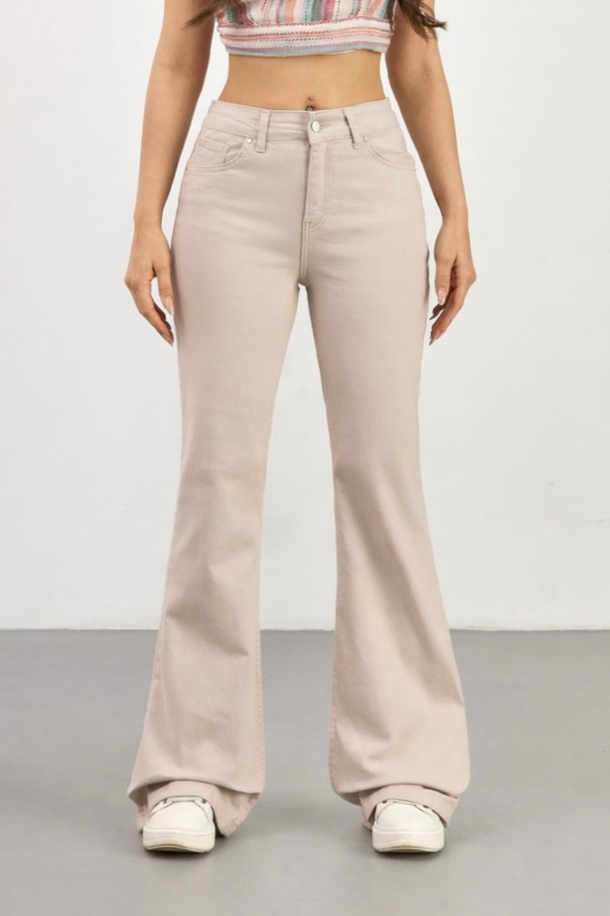 Women's High Waist Lycra Spanish Leg Jeans
