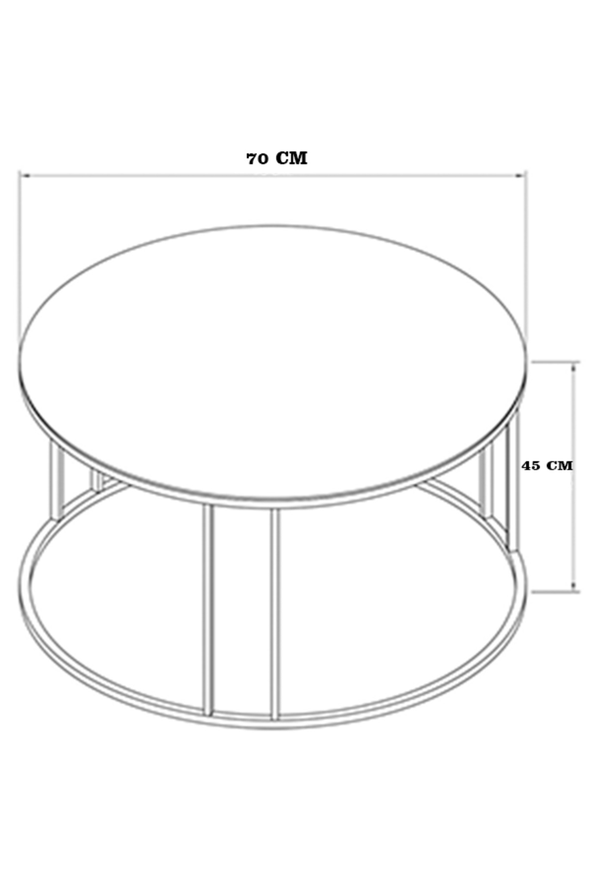 4 Lü Füme Ayna Gümüş Metal Ayaklı Ayna C Model Sehpa Takımı (ZİGON VE ORTA)