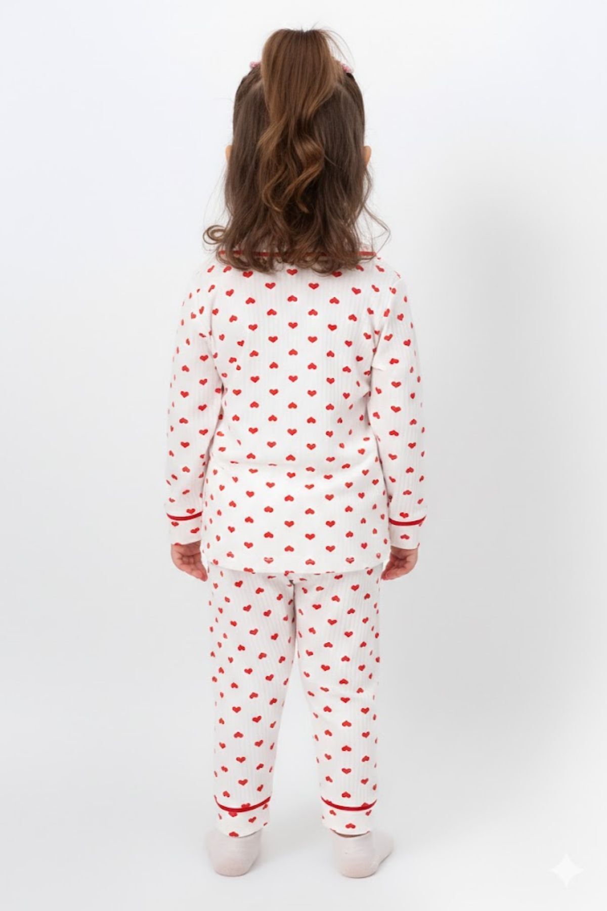 Genel Markalar Kız Çocuk Kalpli Pamuklu Pijama Takımı fotoğrafı 4 (önizleme)