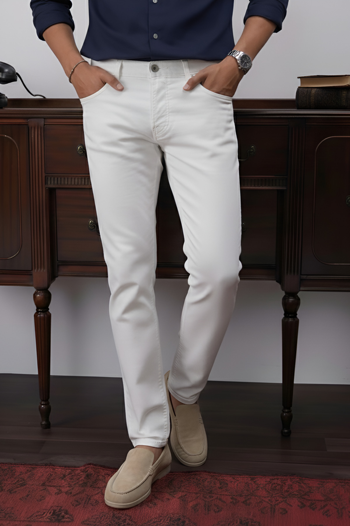 inpool Erkek, Slim-fit, Dar Kesim, Gabardin Pantolon 085 görsel 3