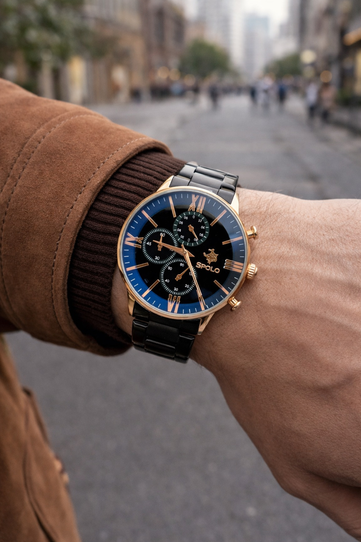 S.POLO  Yeni Sezon siyah Renk Metal Kordon Erkek Kol Saati Bileklik Hediyeli Babalar Günü Hediyesi - Görsel 2