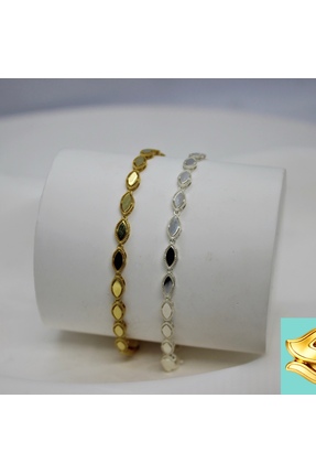 SeSa Jewelry Gold & Silver İkili Gümüş Bileklik Seti
