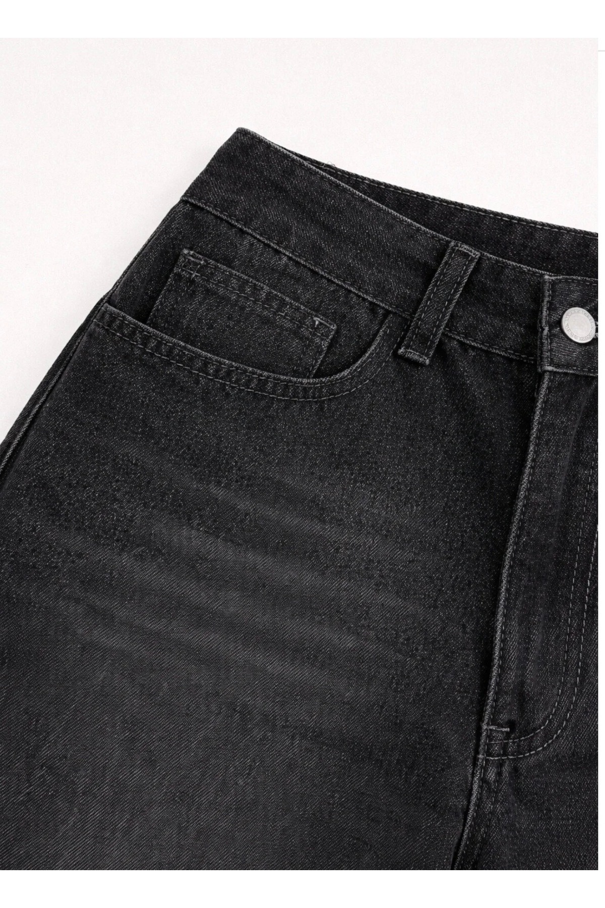 komera  Kadın siyah baggy salaş kot pantolon - Görsel 3