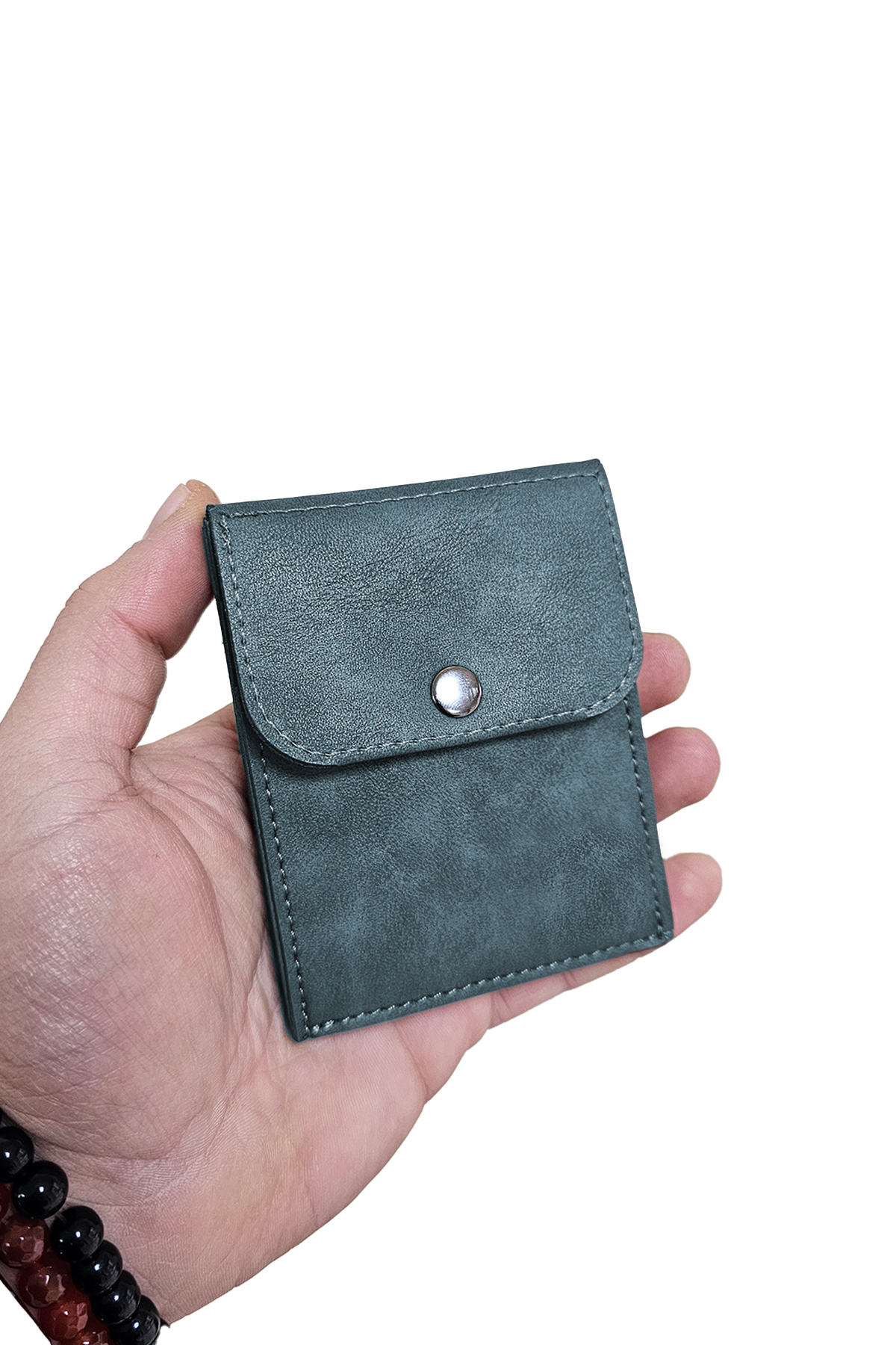 Morika Hotel & Home Textile Kişiselleştirilebilir Özel Tasarım Süet Suni Deri Erkek/Kadın Unisex Cüzdan - Lacivert görsel 6
