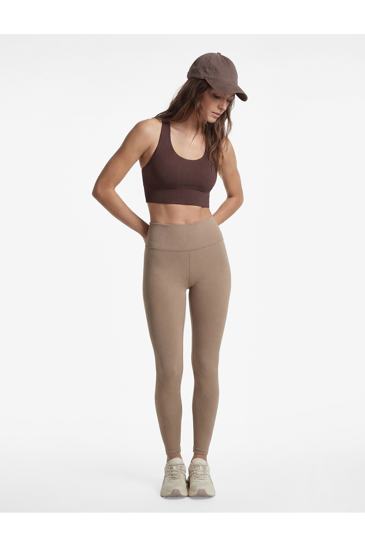 Koton Yüksek Bel Dikiş Detaylı Slim Fit Spor Tayt görsel 2