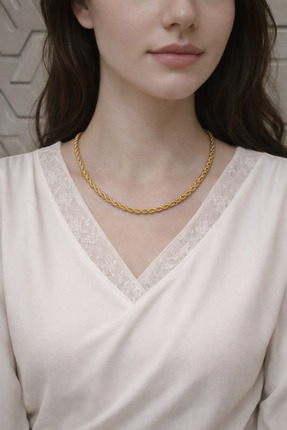 EG JEWELRY Çelik Burgu Zincir Kolye