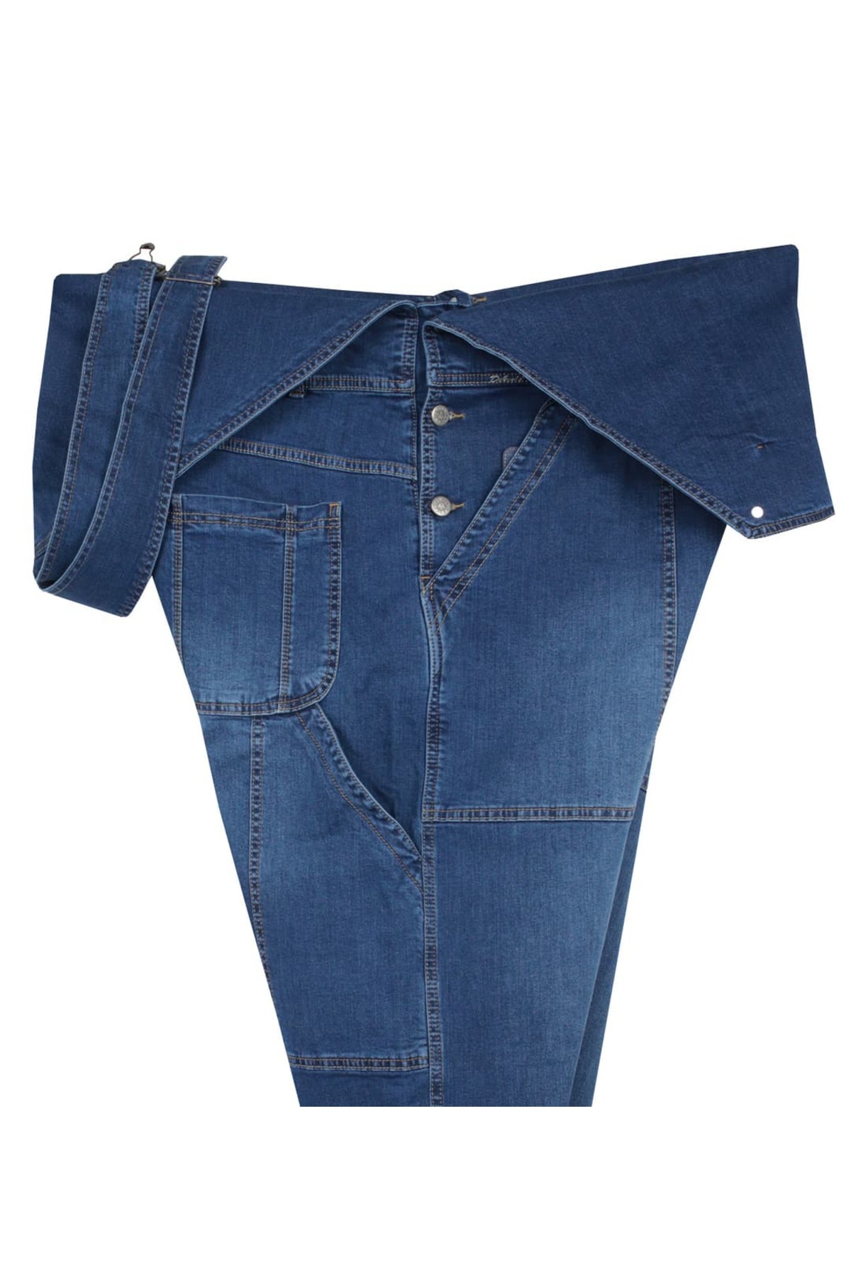 tambattal Büyük Beden Bahçıvan Pantolon (Jean Bahçıvan) Fabris Blue görsel 4
