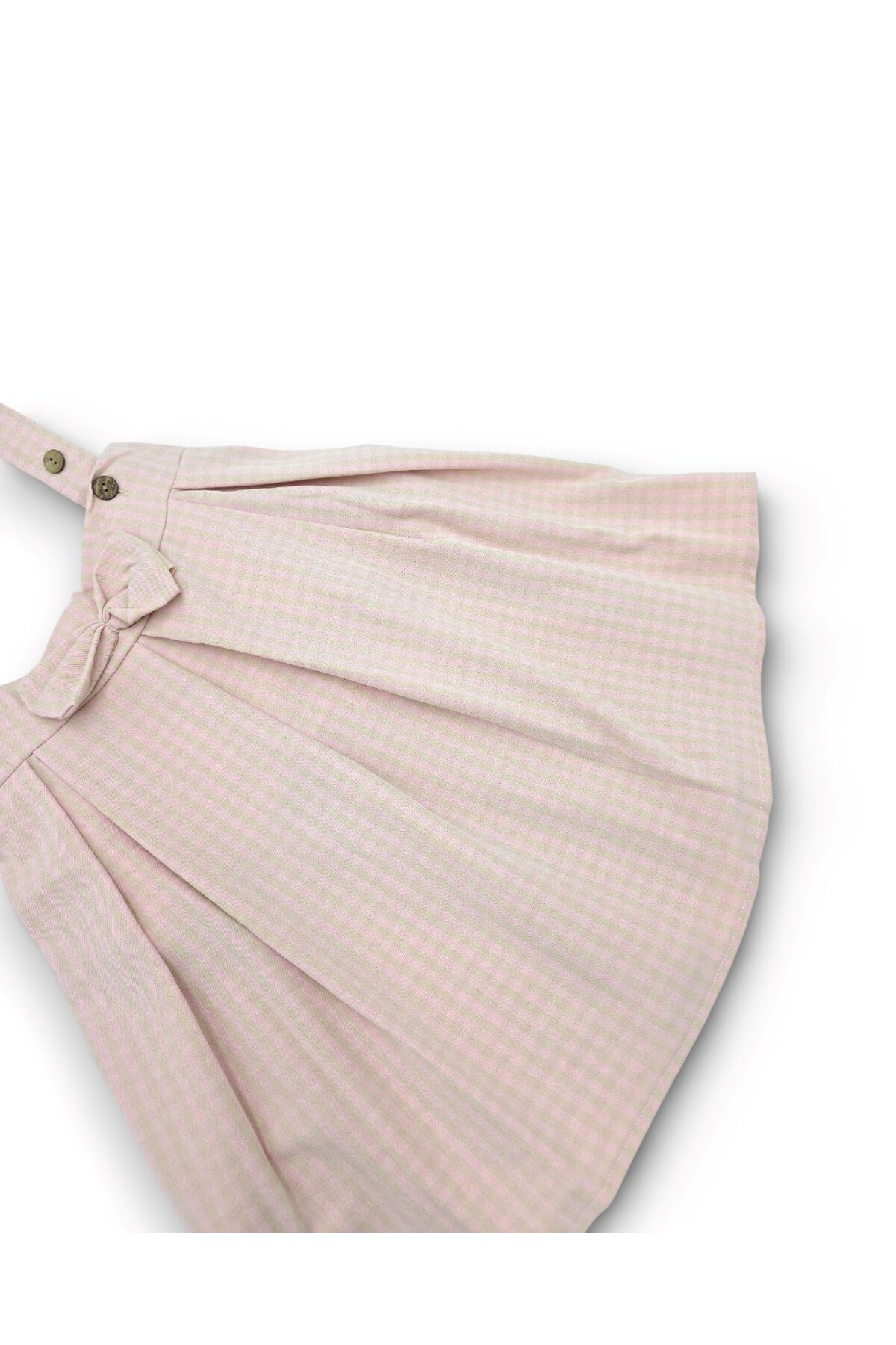 Ege Bebek Kız Çocuk Ekose Salopet Elbise Takımı – Dantelli Uzun Kollu Bluzlu, Askılı Etek Kombin (2-9 Yaş) fotoğrafı 5 (önizleme)