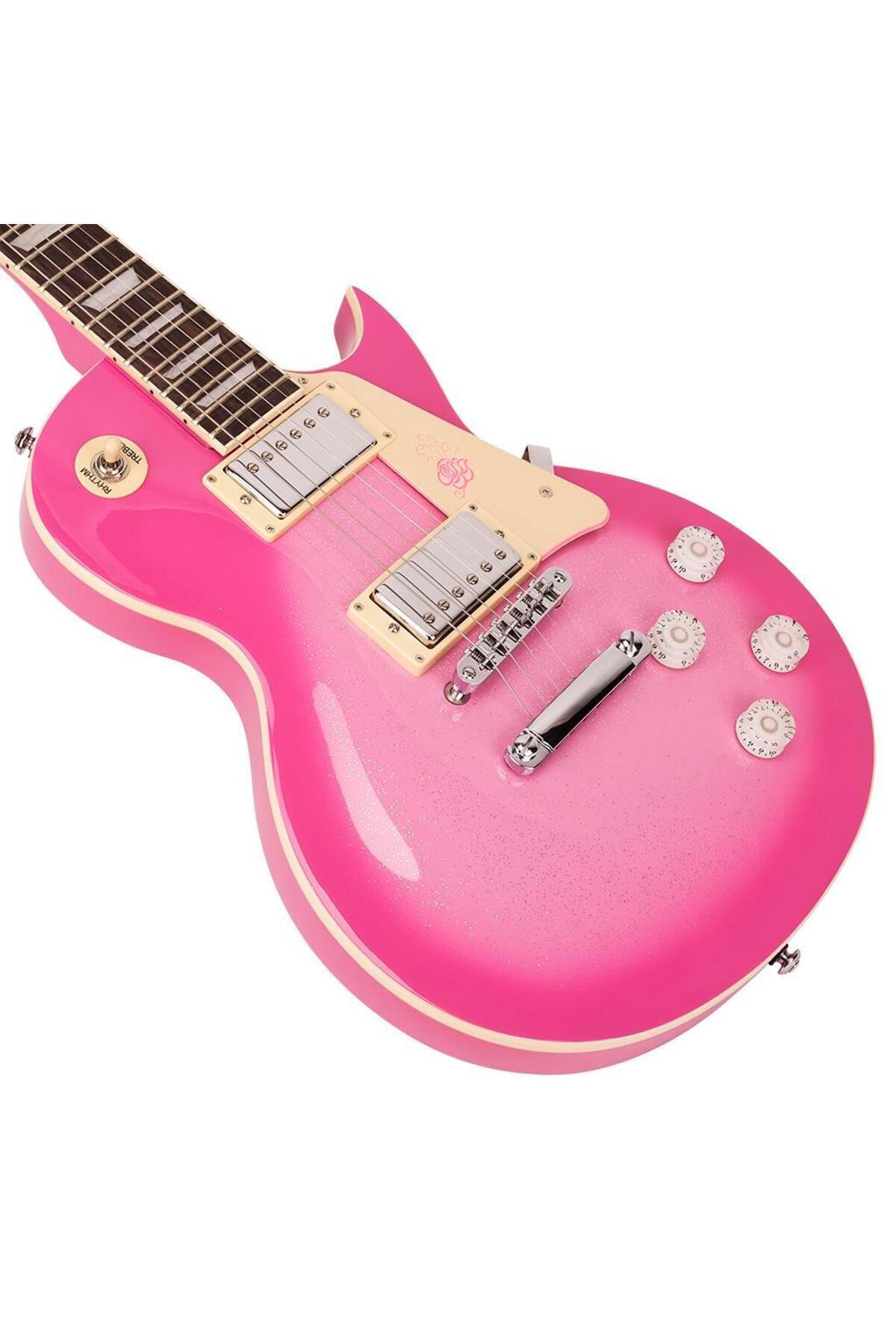 VALENCIA Gypsy Rose GRE2KCPK Elektro Gitar Seti (Pembe) | Strat
