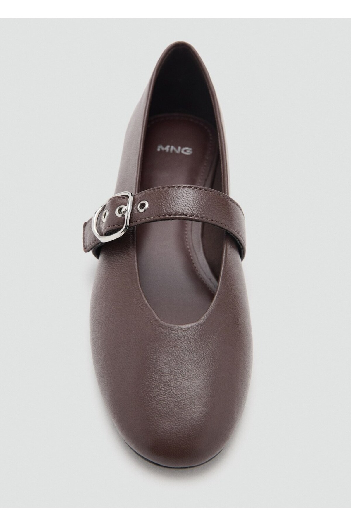MANGO  Tokalı kayışlı deri babet ayakkabı - Görsel 3