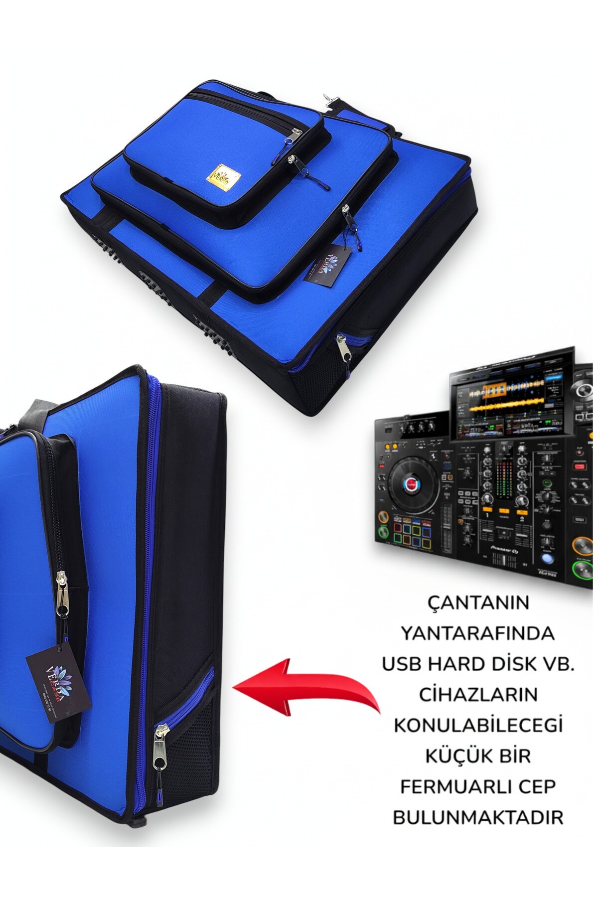 PIONER Xdj-Rx3 Setup Için Uyumlu Çanta Soft Case Kılıf. Mavi