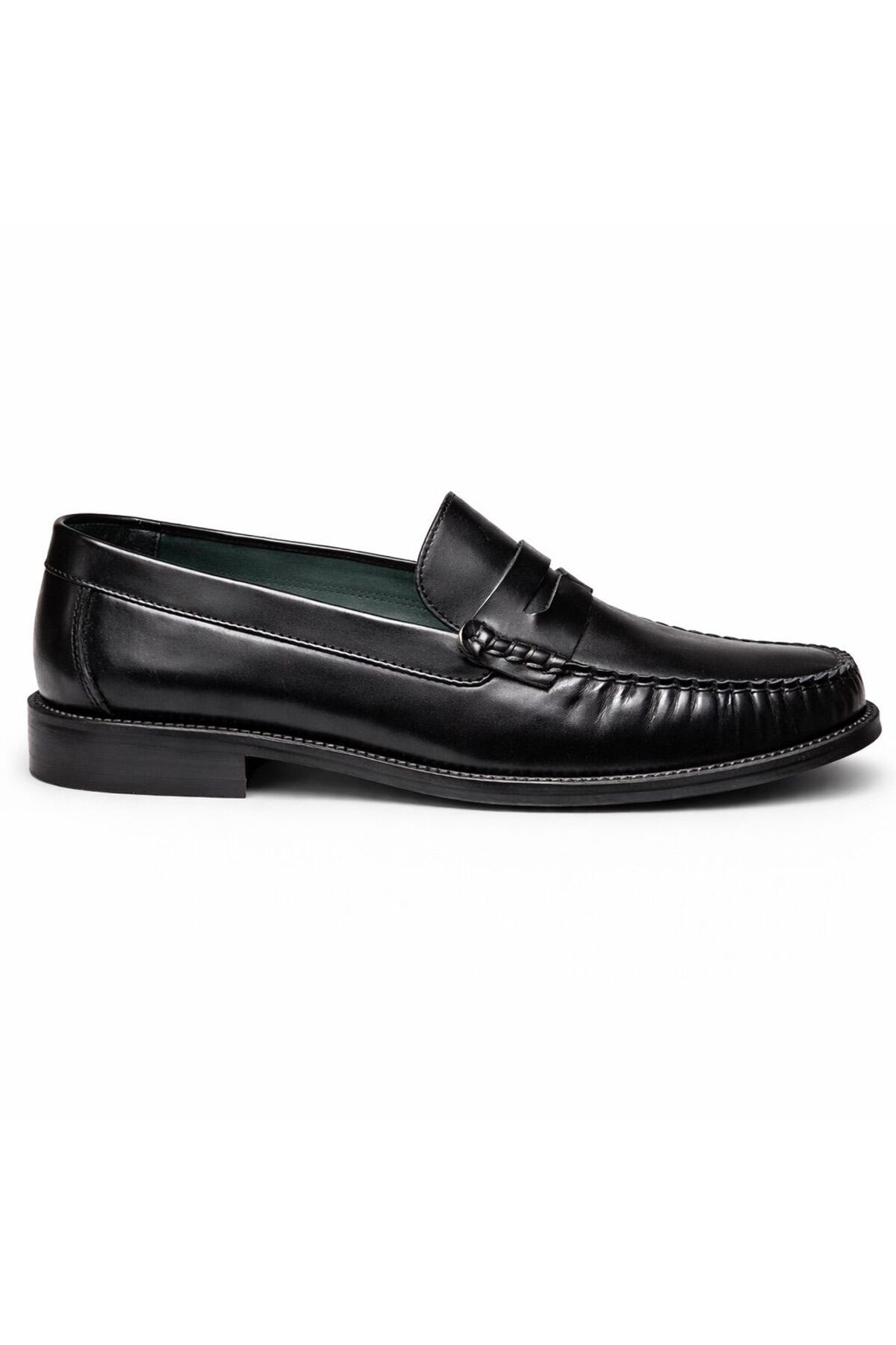 Achelois Monarch Hakiki Deri Siyah Penny Loafer Erkek Ayakkabı, Klasik & Günlük