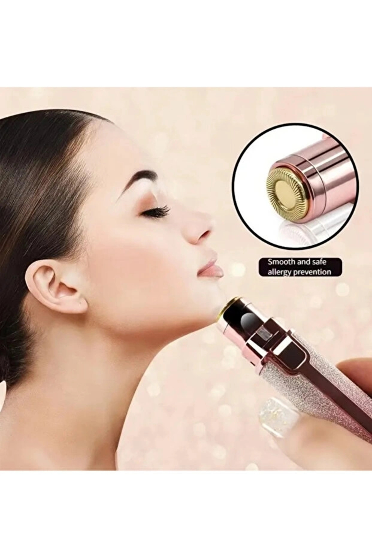 دستگاه اصلاح موهای صورت ۲ در ۱ برای خانم‌ها، با موتور بی‌صدا و طراحی ملایم و سازگار با پوست — LH-KRT3419 — تصویر 3 از 5