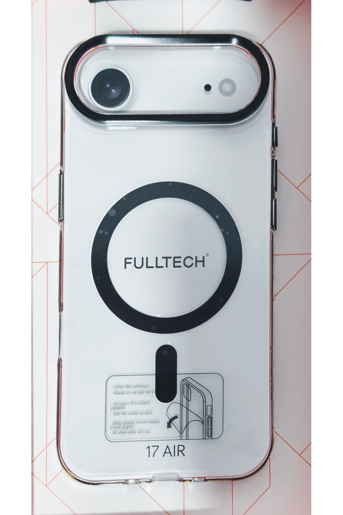 iPhone 17 Air Uyumlu Ftpc3 Magsafe Şarjlı Şeffaf Kılıf - Siyah