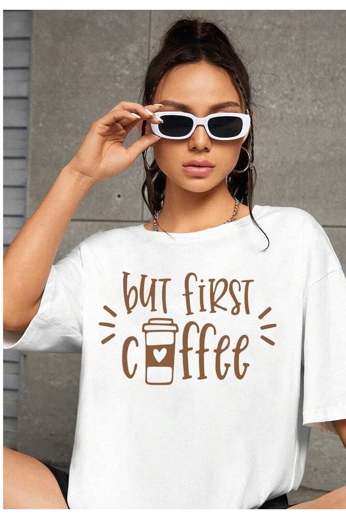 WOMEN'S PLUS SIZE HEART PRINTED T-SHIRT