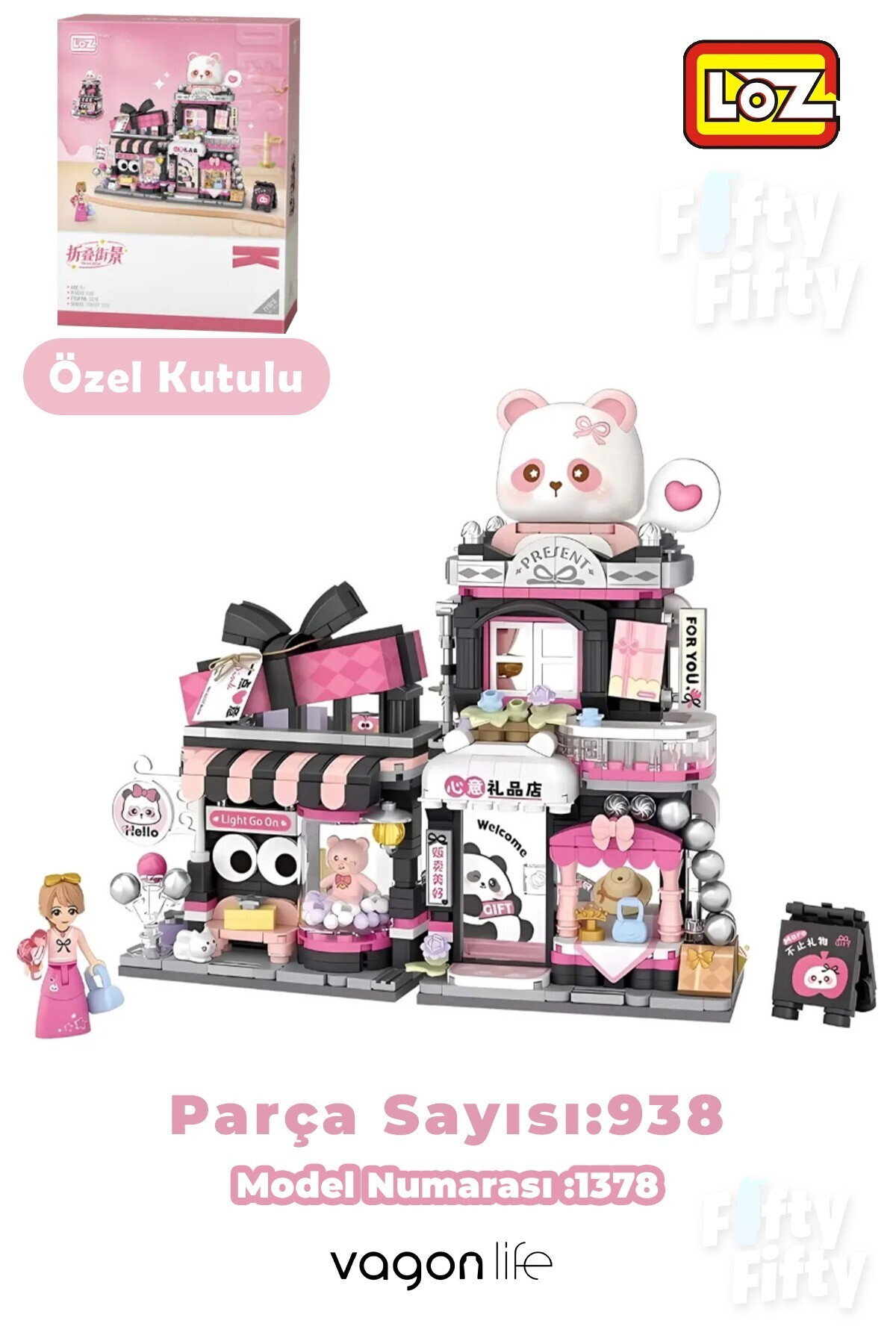 ミニカー milkcocoa Vagonlife Loz Street Mini Serisi Kedi Temalı Hediye Dükkanı 938