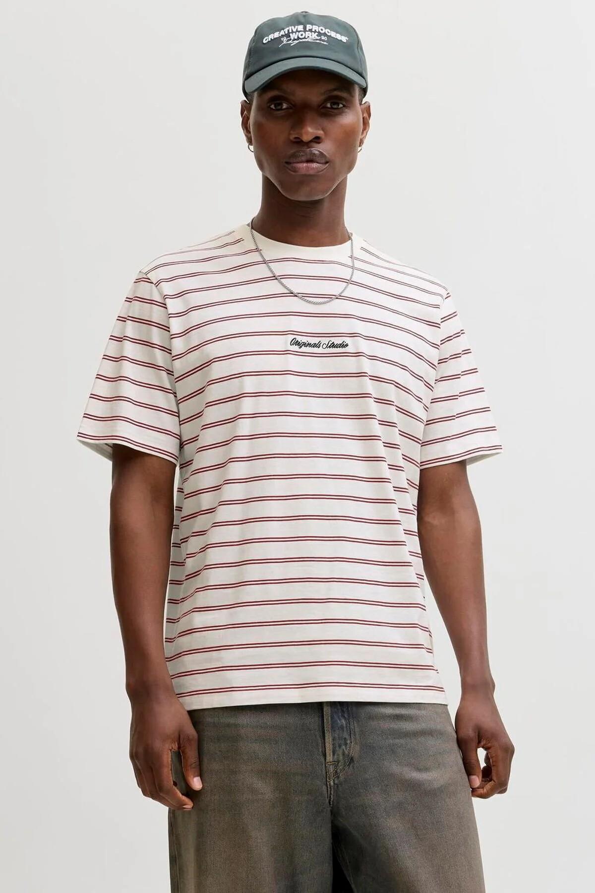 تی شرت مردانه جک جونز مدل Norrebro Stripe Relax Fit کد 12291021 جک اند جونز تی شرت Jack & Jones