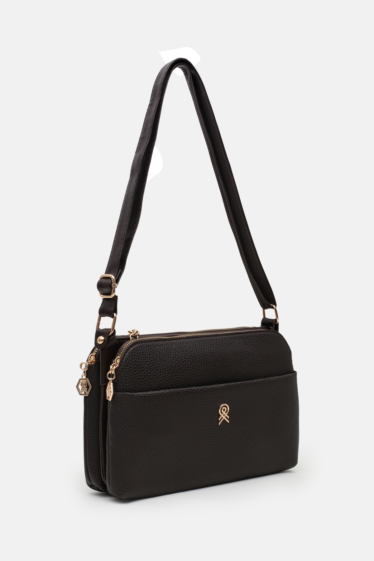 Women's Brown Bag Quality 4 Compartment Adjustable Strap Shoulder Bag