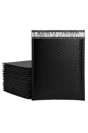 Hzr Ambalaj Balonlu Kargo Poşeti 10 x 15 + 5 cm - Siyah - Kapak Bantlı 100 ADET