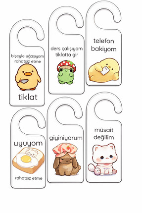 kids town MDF Ahşap Kapı Kolu Askısı – komik Yazılı Sevimli Kapı Süsü | Çocuk...