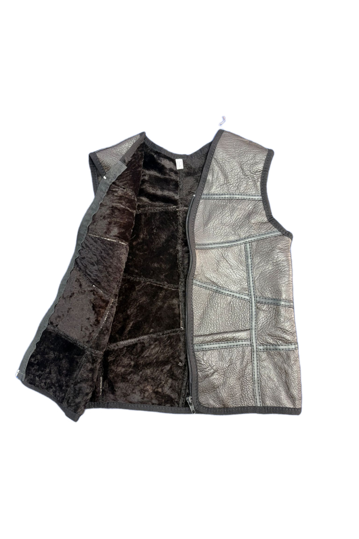 ln leather Özel Üretim PatchWork -Süet Gerçek Deri Çocuk Yelek 2-3 Yaş fotoğrafı 3 (önizleme)