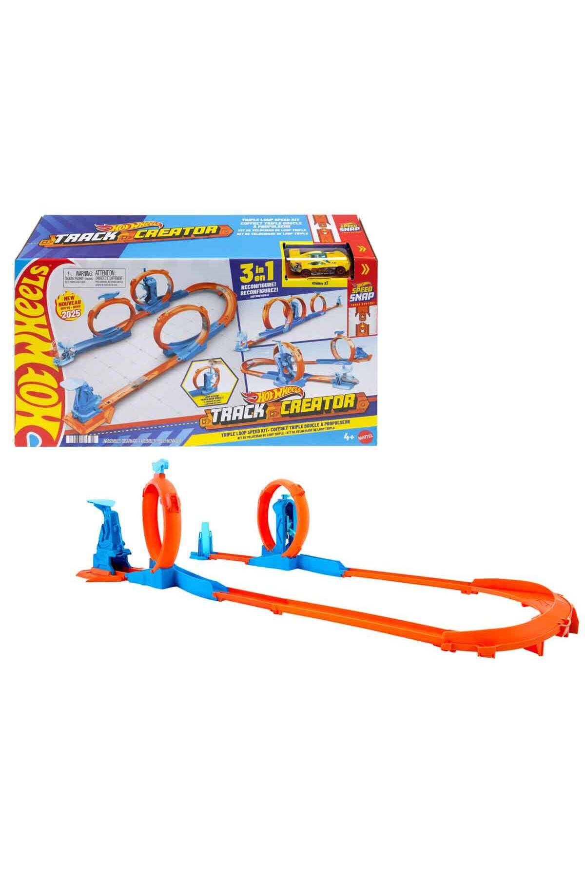 HOT WHEELS 3in1 Track Creator Üçlü Çemberde Pist Seti JDW39