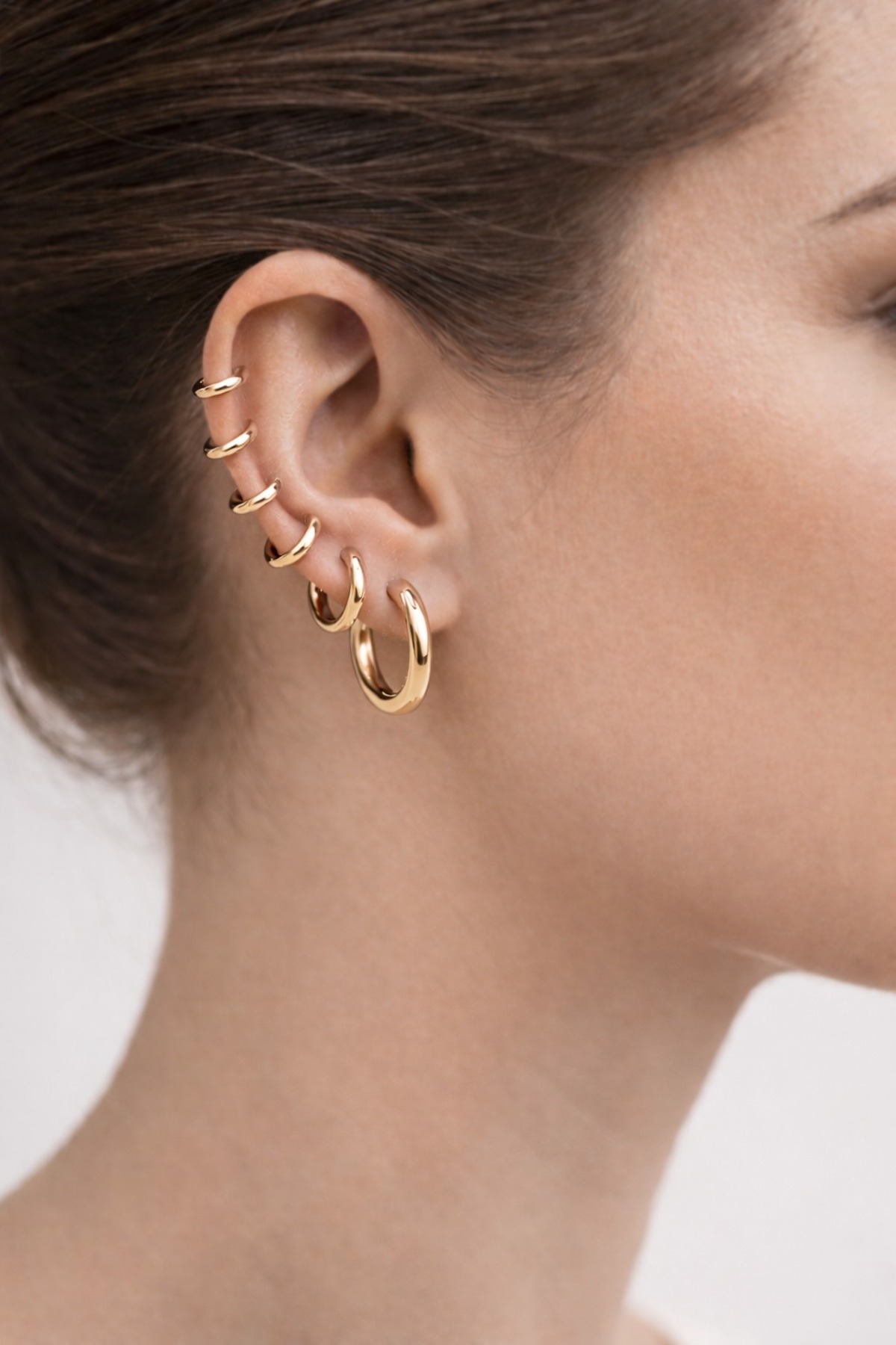 Gold 6-Piece Steel Earrings