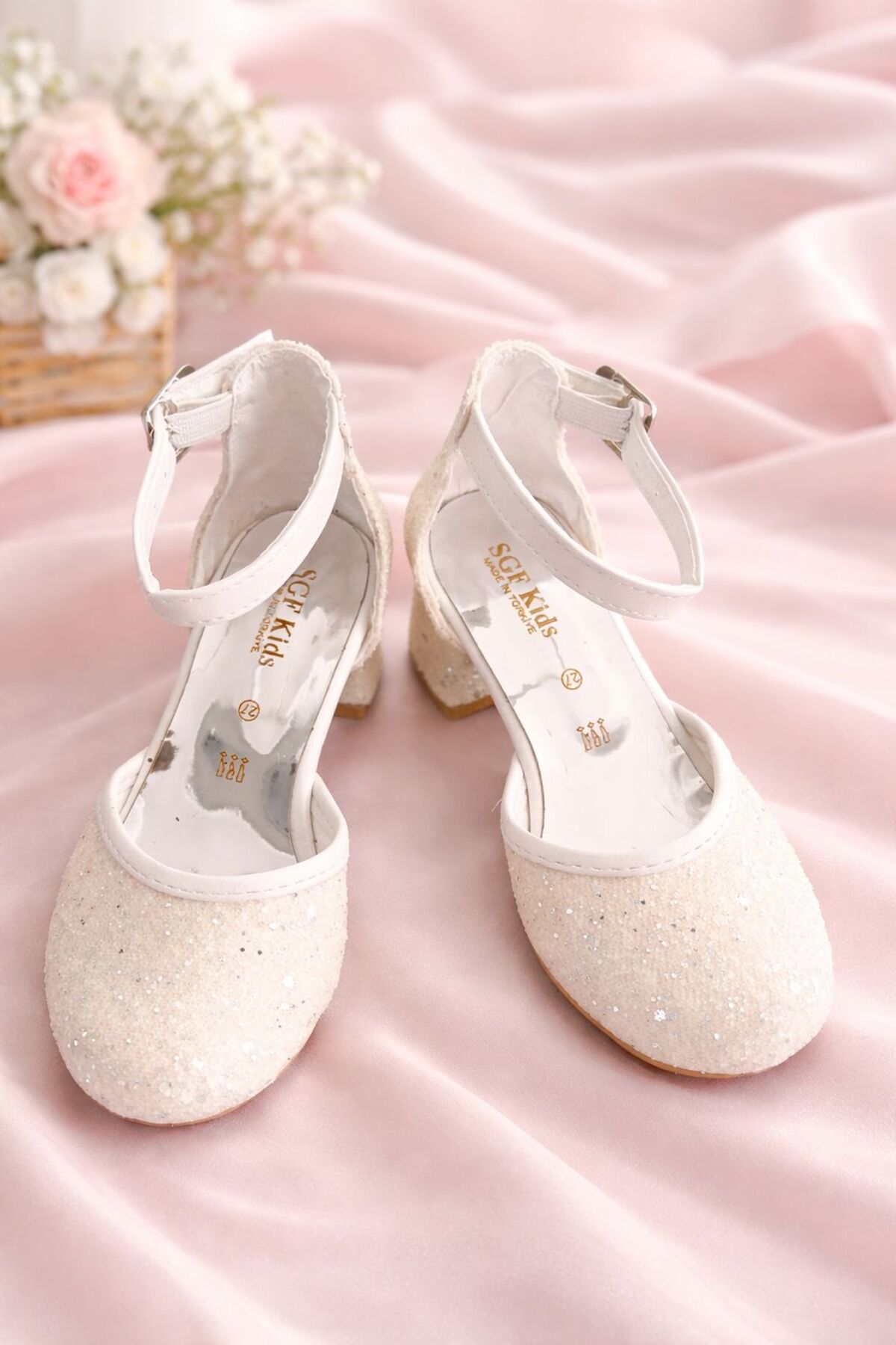 WHITE GLASS SHATTERED HEELED EVENING DRESS FOOTWEAR