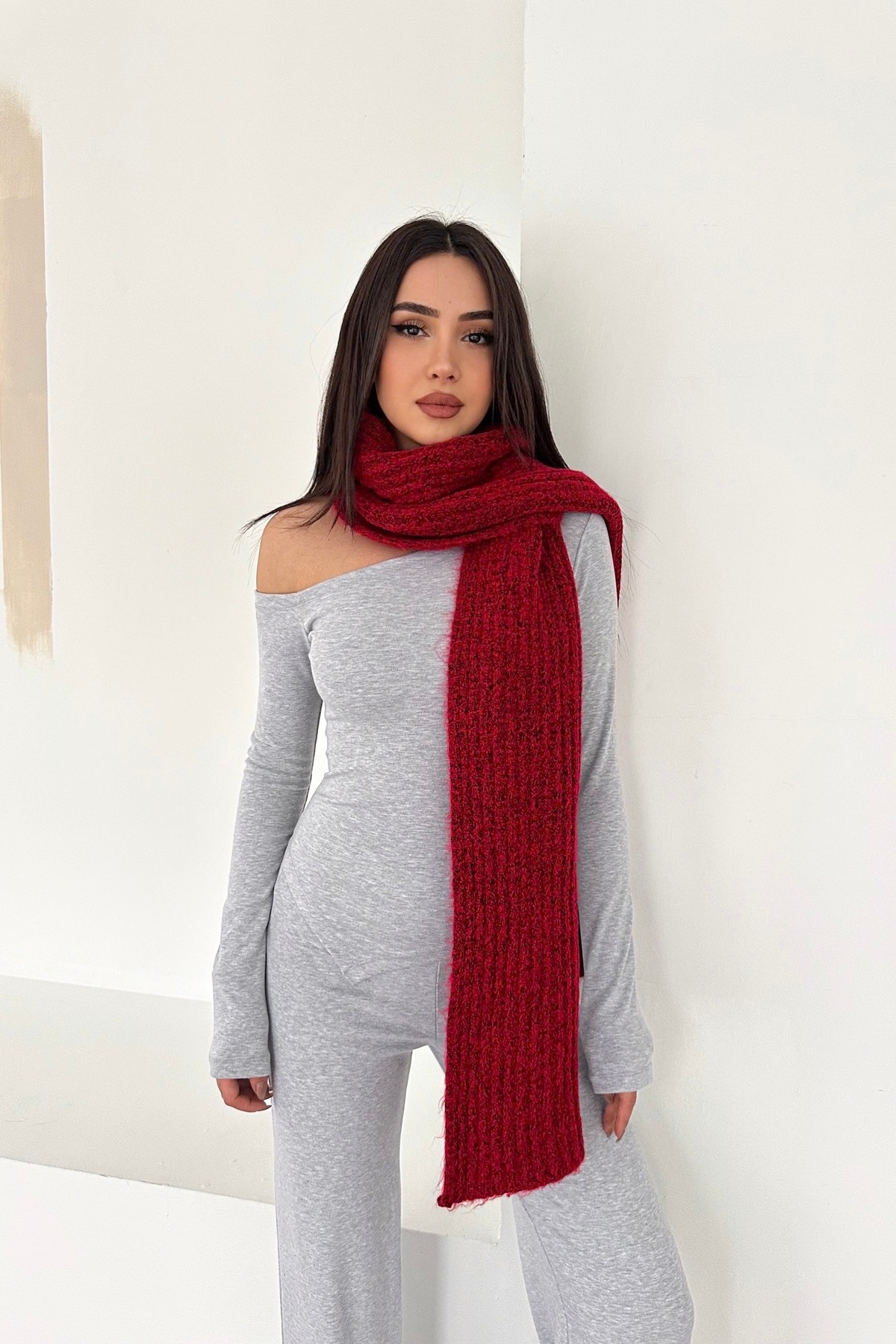 Noi Belis  Yumuşak Dokulu Kalın Triko Atkı AW25AT0005 - Görsel 6