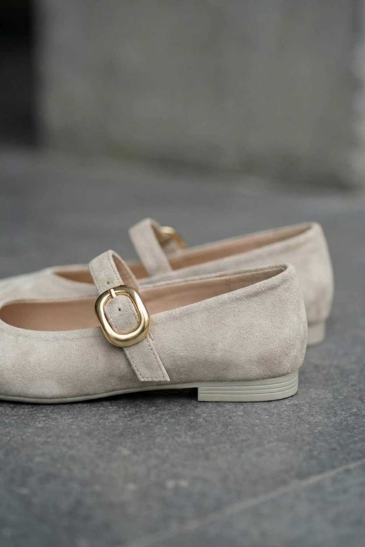 NAVİSHOES Krem Kadın Tokalı Lastikli Kolay Giyilen Yazlık Süet Çeyiz Bohça Babet B71SNAV görsel 5